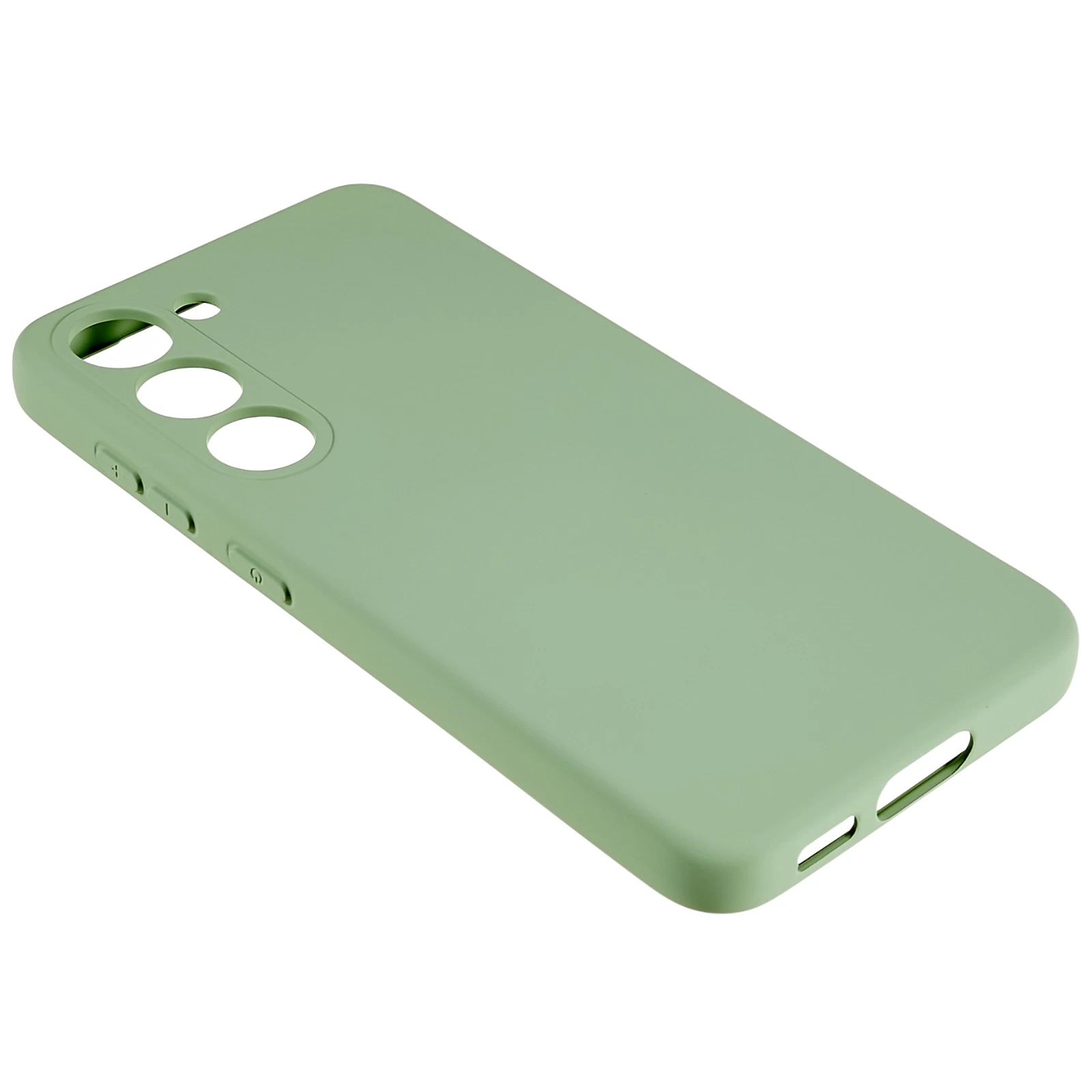 for Samsung Galaxy S23+ 2.0mm Thick Soft TPU Phone Case Liquid Silicone Texture Arc Edge Camera Lens Protection Cover - Green