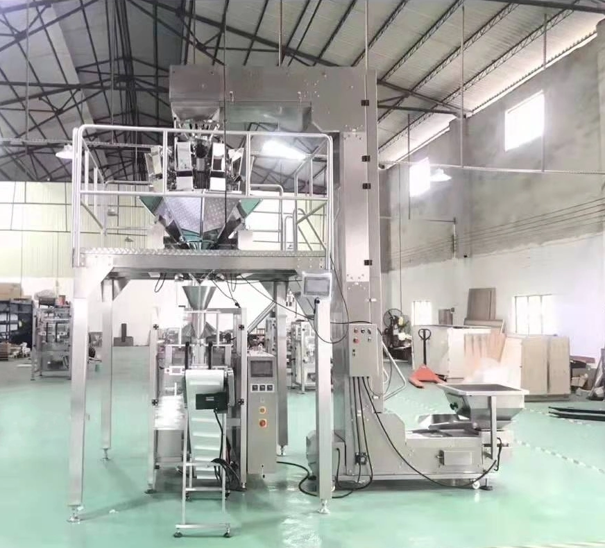 Automatic Filling Weighing Gram Conveyor Arabic Poly Pack Making Thermoforming Vacum Pop Corn Bag Cashew Packing Machine