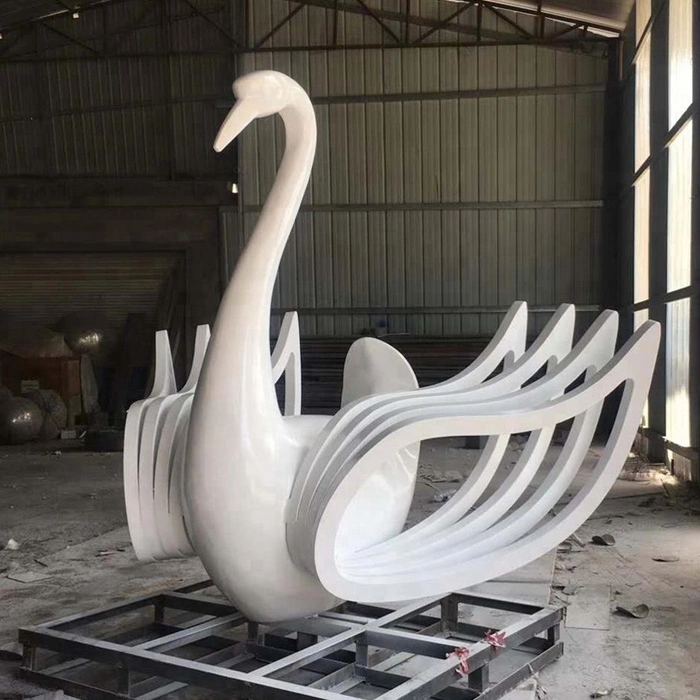 Hot Selling Modern Outdoor Garden Abstract Large Stainless Steel Swan Sculpture