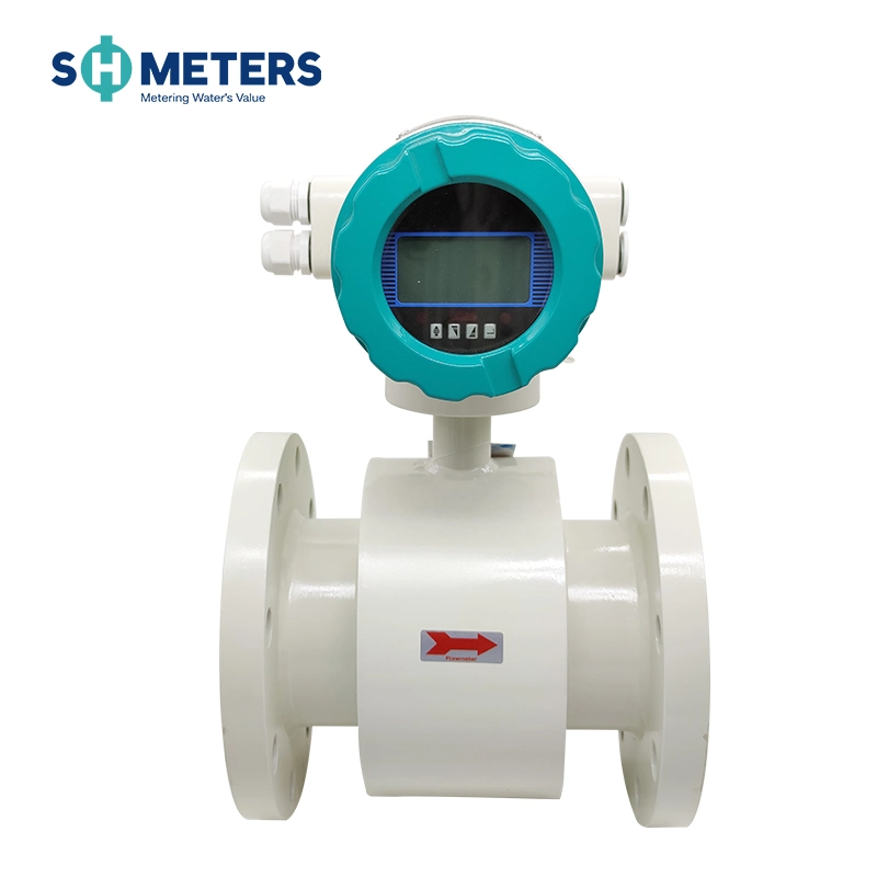 DN 100 mm de tamaño grande de hierro fundido Digital Magnético electromagnética del medidor de caudal de agua industrial