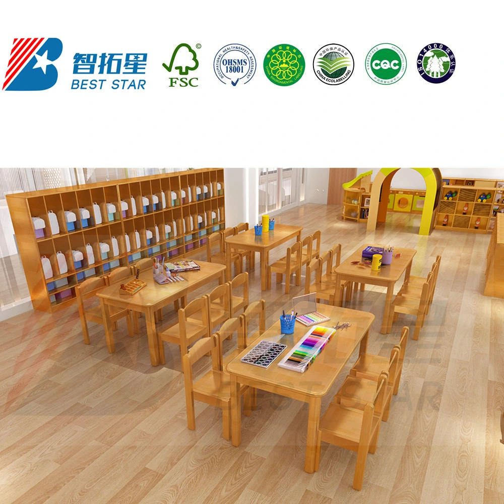 Wooden Nursery and Children Care Center Furniturekids Furniture Table and Chair Sets, modern Kindergarten and Preschool Classroom School Furniture