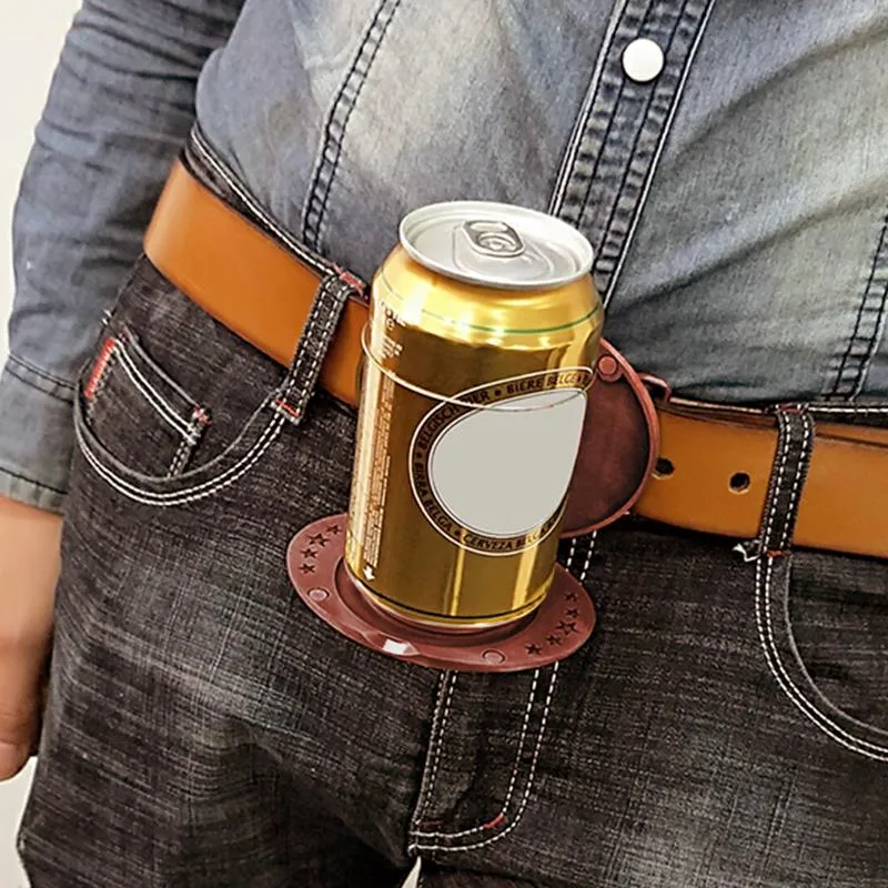 Novo Metal Personalizados da caixa de travamento do cinto Piscina Camping beber vinho piquenique pode titular de cerveja Cowboy portátil caixa de travamento de cinto de segurança