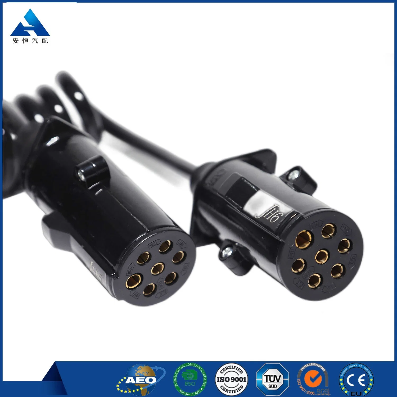 Truck Trailer Wire Electrical Seven Core Spring Suzie Coil Spiral Power Cable for Brake System Hot for Sell