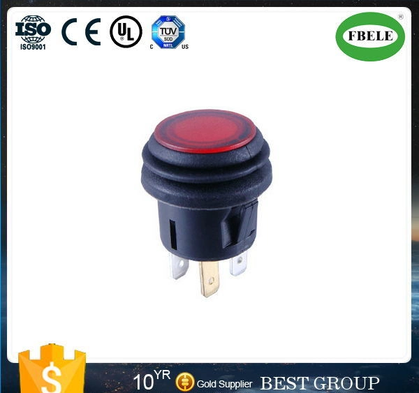 Etanche 20mm depuis la réinitialisation 6A250V autobloquant Interrupteur à bouton poussoir