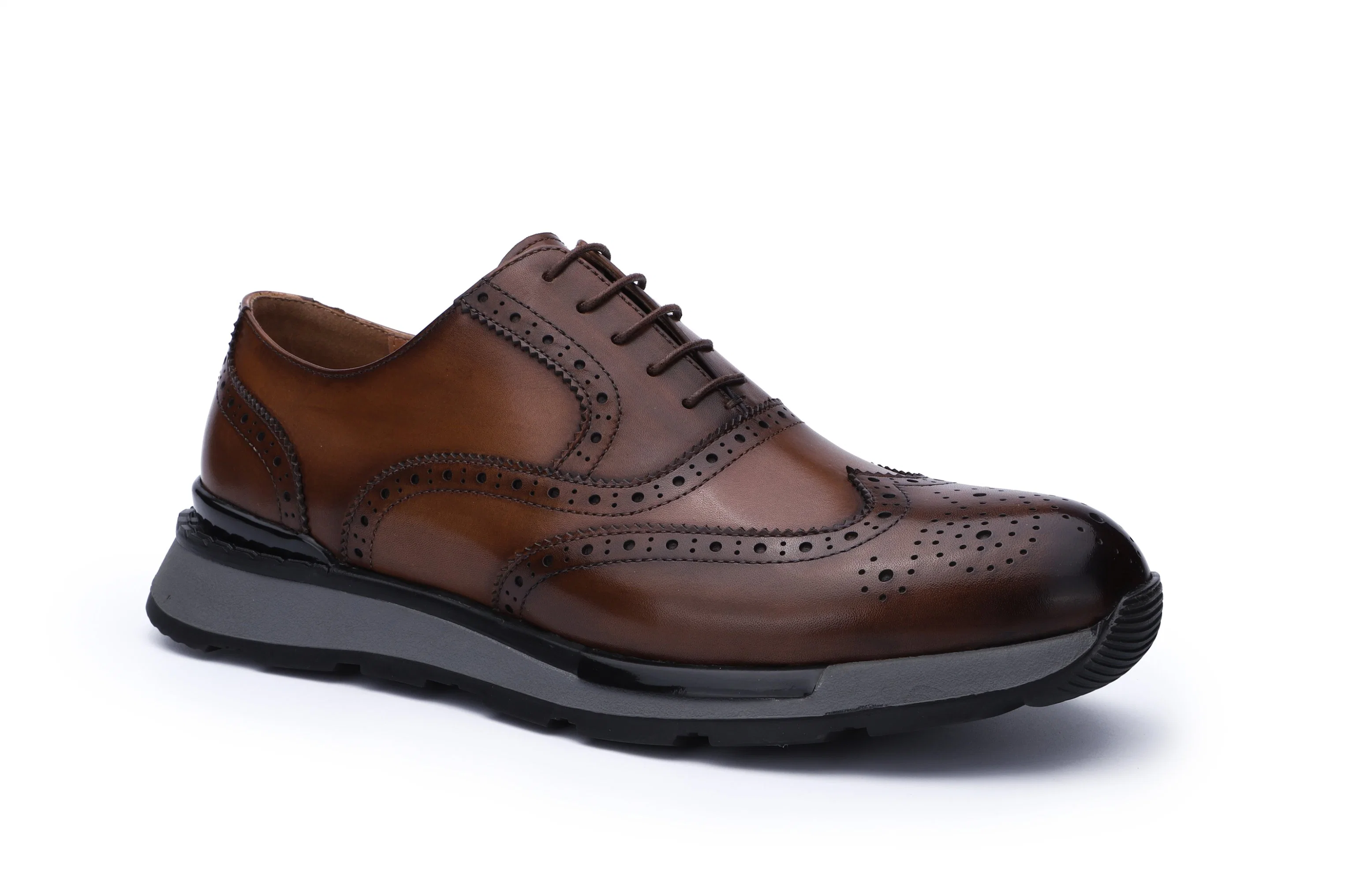 Nueva moda popular los hombres de negocios de encaje vestido zapatos de cuero