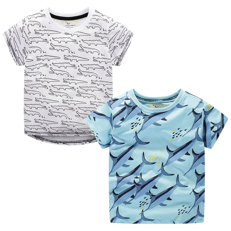 Factory Direct Price Fish Print Kids Shirt T-Shirts and Men&prime; S Clothing Children&prime; S Wear