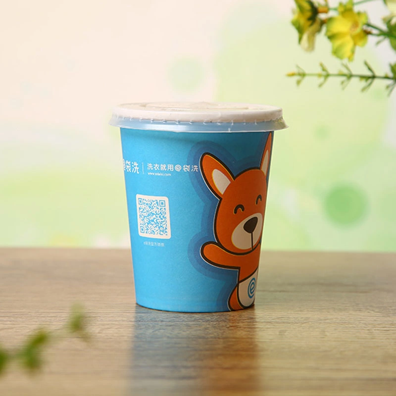 Stock Advertising Paper Cups with Lid Coated Cups Drinking Cups