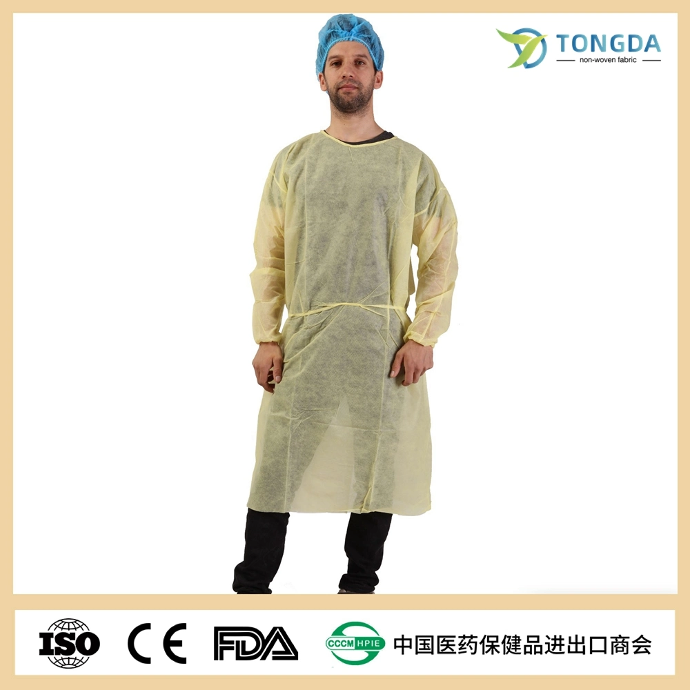 Disposable Protection Gowns, Adult isolation gown Non-Woven Aprons, Long Sleeves, Neck and Waist Ties