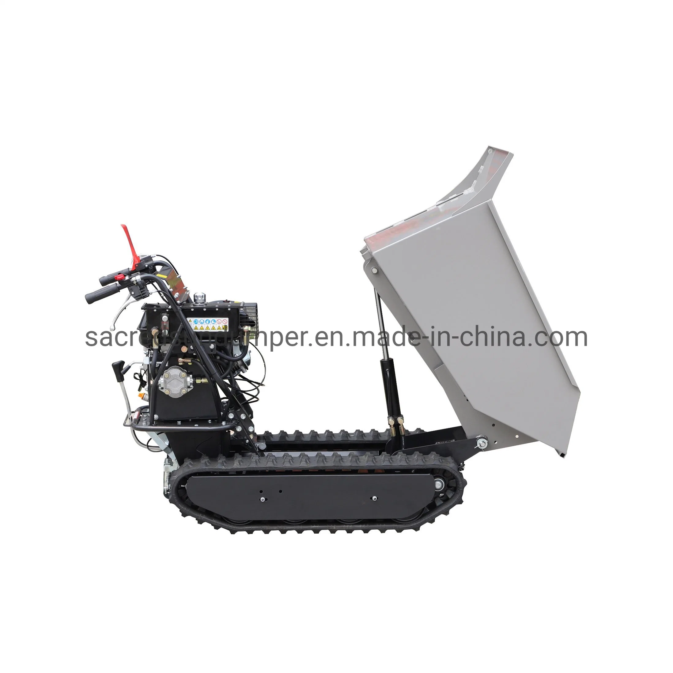 9HP 270cc Gas Motor Powered Mini Dumper Small Transporter Rubber Track Wheelbarrow Dumper Made in China Machinery