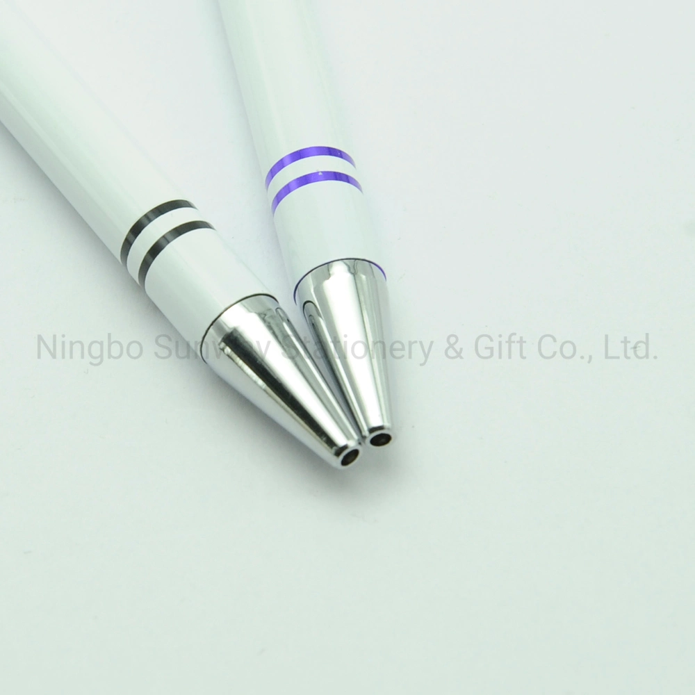 Simple White Color Office Gift Supplier Aluminium Ballpoint Pens