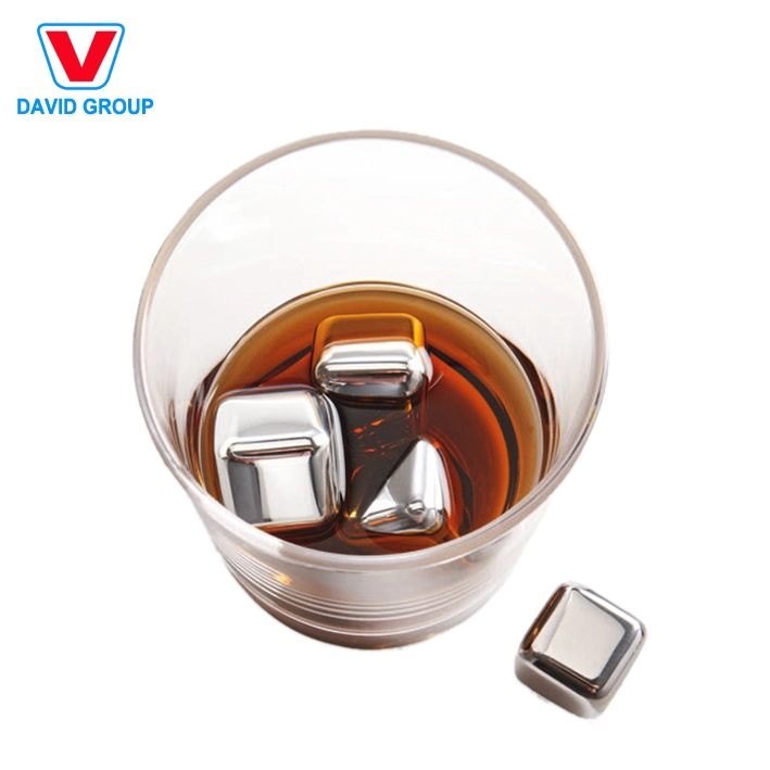 Food Grade 304 Ecofriendly Metal Wine Stainless Steel Whiskey Ice Cube for Drink