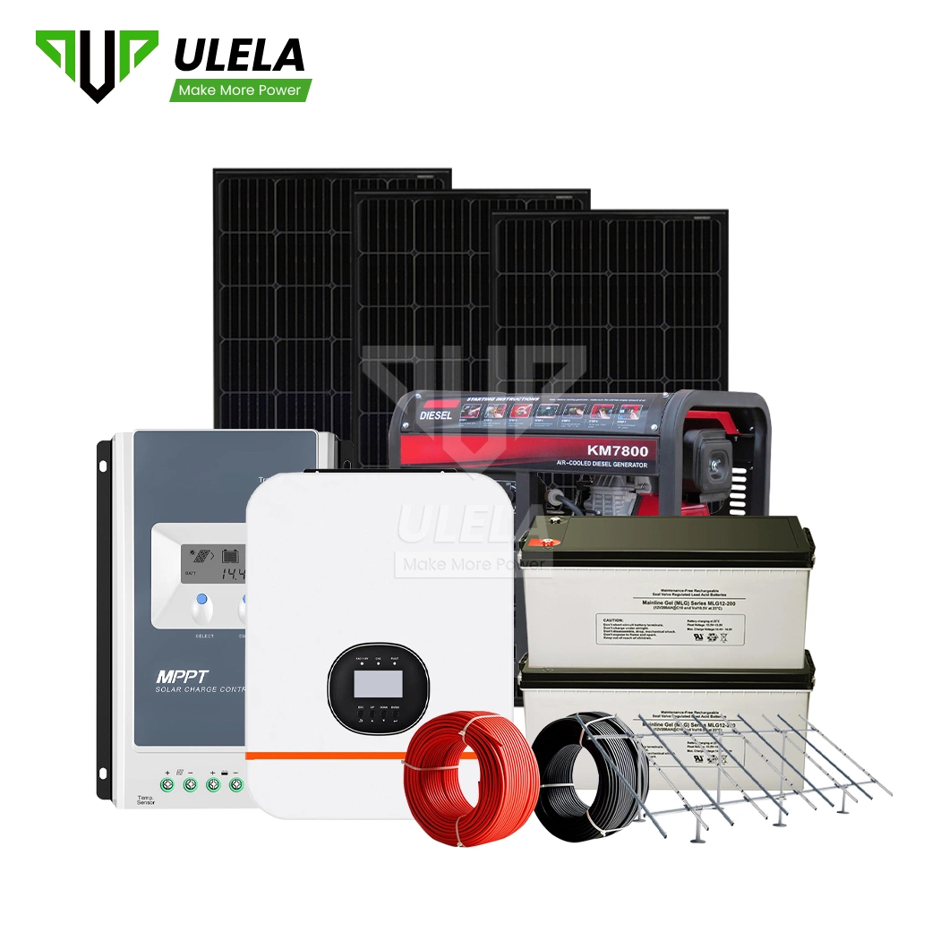 Ulela 6 Kw Solar System Fabricators off The Grid House Solar Systems China PV-Diesel Hybrid Energy Power Generation