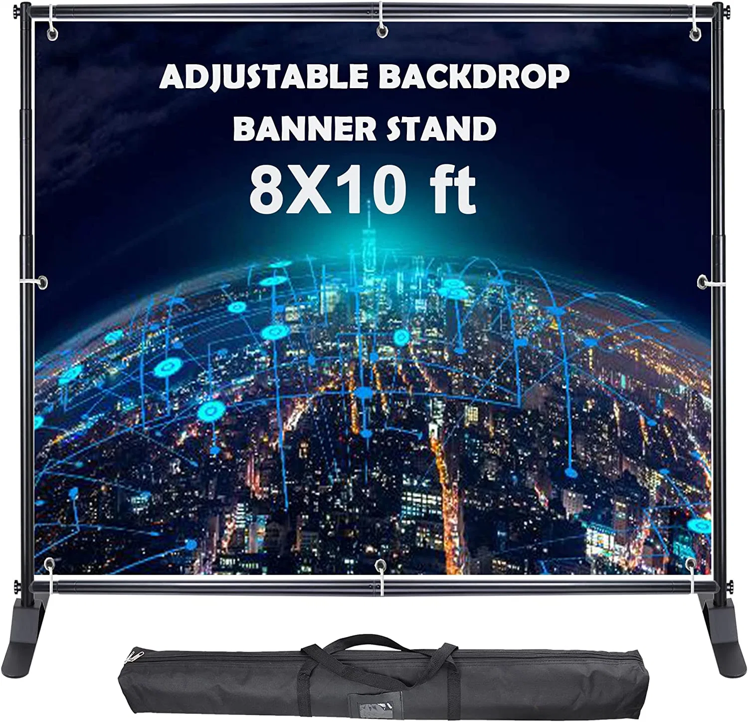 Adjustable Tool-Free Single-Sided Step and Repeat Banner Stand