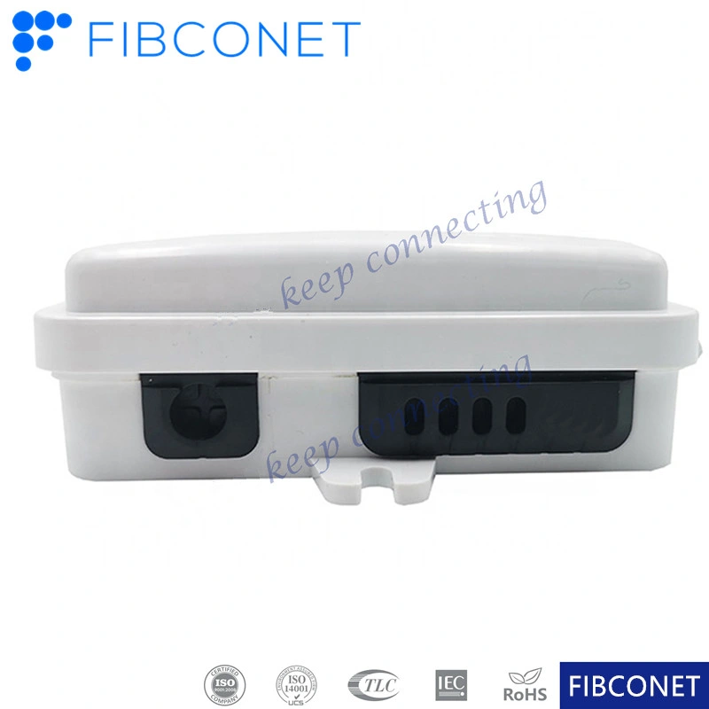 FTTH Impermeable IP65 de 2 núcleos 1*2 PLC Splitter Caja de distribución de plástico de fibra óptica