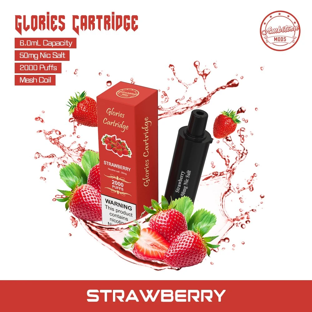 Glories 18650 Disposable Vape Kit 6ml Vape Pen Ambition Mods Atomizer Electronic Cigarette 2000 Puffs Pod