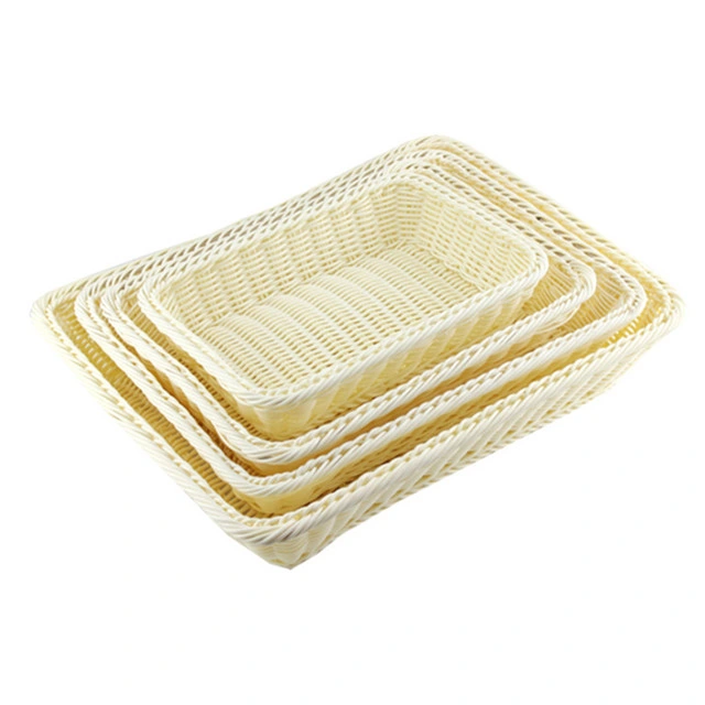 Supermarket Home Plastic Rattan Bread Gift Fruit Basket