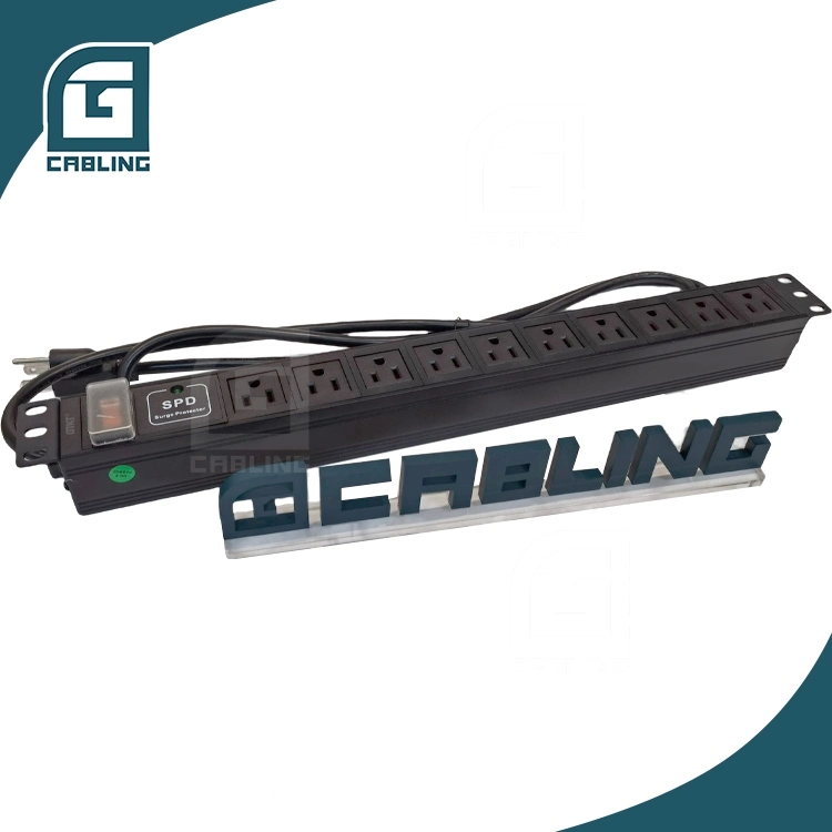 Tipo de enchufe hembra Gcabling REINO UNIDO 13A 220V 250V 19''montaje en rack regleta de enchufes.