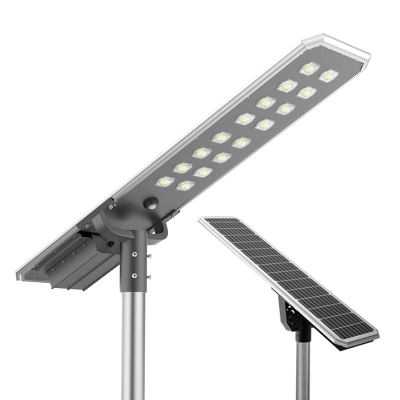 Lampe LED solaire de rue de haute qualité 60W, alimentée par panneau solaire, éclairage LED extérieur.