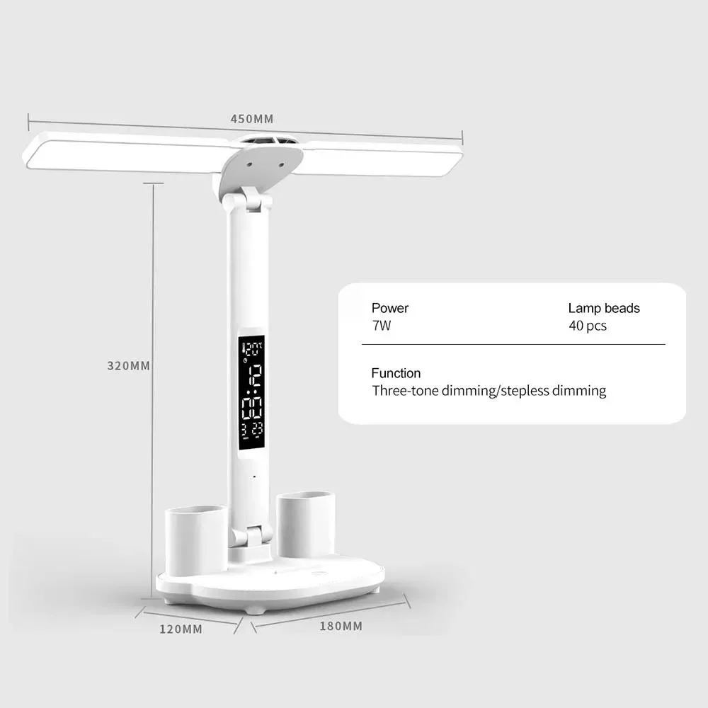 Аккумулятор USB складной многофункциональный глаз защищен исследование Стационарный настольный светильник с держатель пера