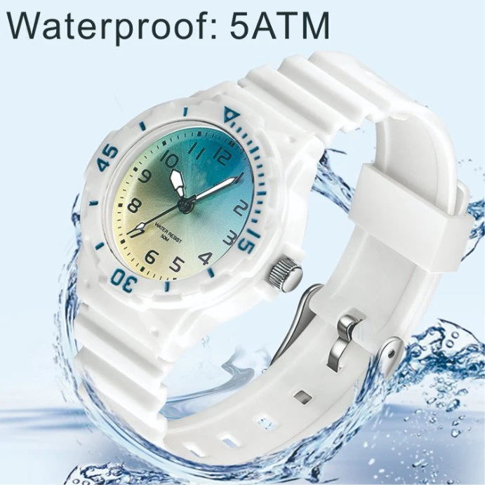 2019 TPU Strap 5ATM Waterproof Unisex Black Quartz Fashion Watch