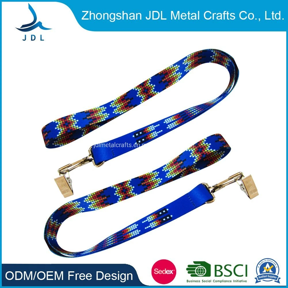 Custom Cheap Round Nylon Sublimation Printing Cartoon Anime Lanyards with Metal Clip (001)