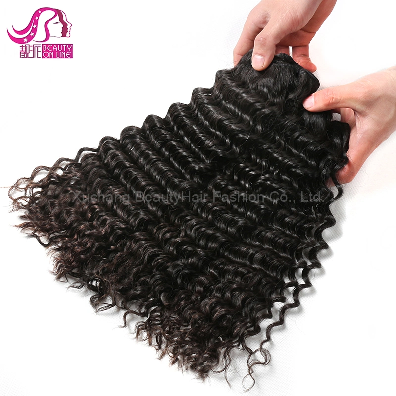 Hot Selling Factory Wholesale/Supplier 100% Brazilian/ Malaysian Virgin Hair Weaving Deep Wave Malaysian Curly Hair Wet Wavy Human Hair Extension Weave Bundle