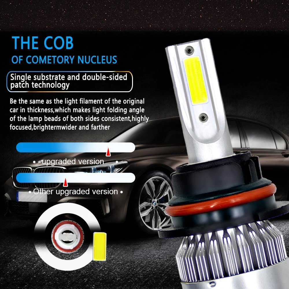 Wholesale/Supplier Car Light Cheap 9007 Hb5 C6 LED Auto Headlight Kit Two Sides 72W 8000lm