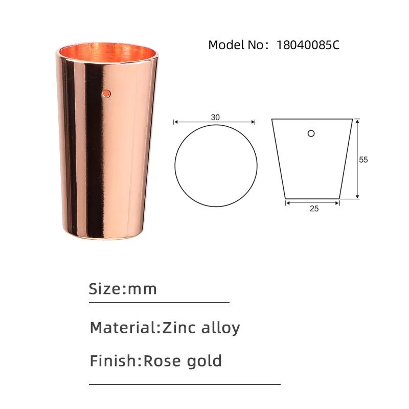 Wholesale Accessories Leg Cup Gold Brass Cylindrical Home Decoration Metal Stand Leg Cup Wooden Leg Metal Cup