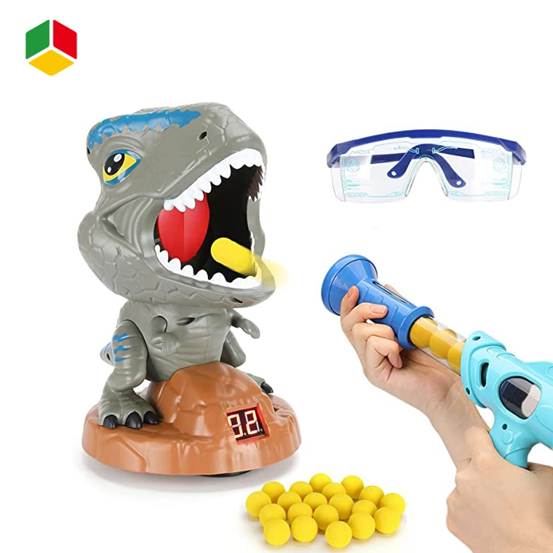 QS Amazon Children Air Pump Gun Movable Dinosaur Shooting Toy Target for Kids LCD Score Record Sound Electronic Sales Family Educational Stem Gifts
