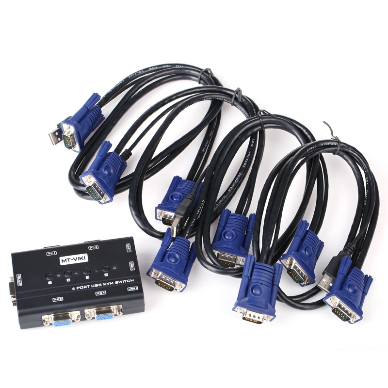 Manual de 4 puertos USB VGA switch KVM para impresora de PC