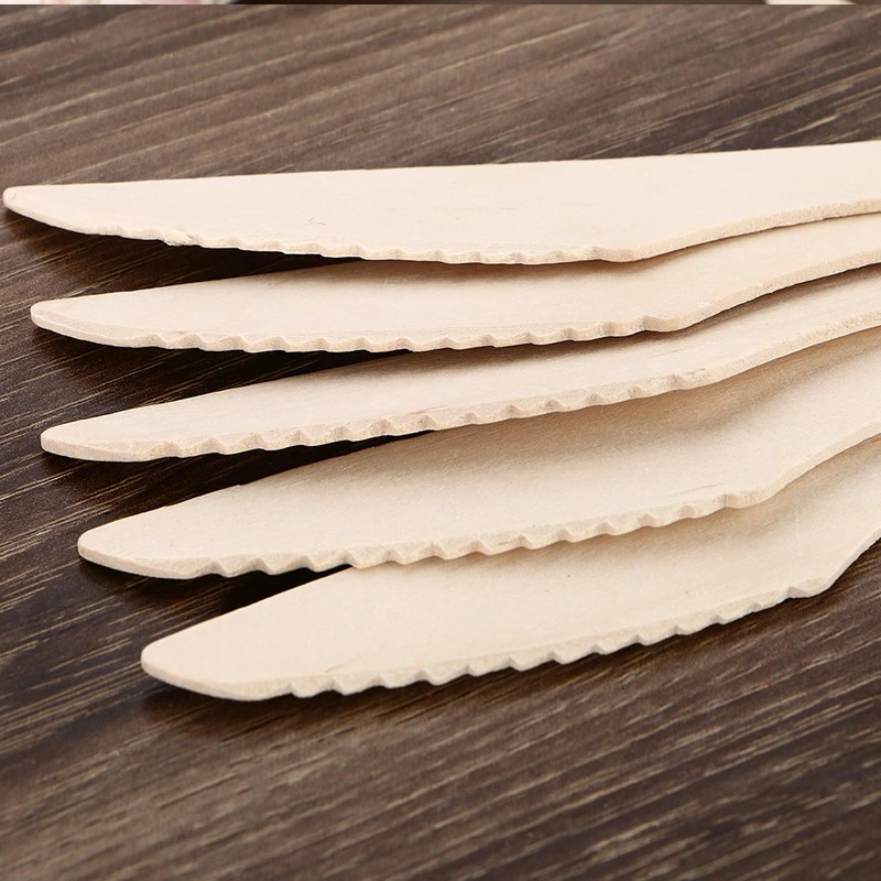 Premium Quality Disposable Wooden Cutlery Increased Strength Stiffening Rib Wooden Knife