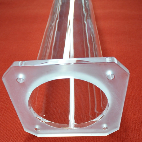 Tube de quartz clair four avec de grandes joint bride et la tête de bille