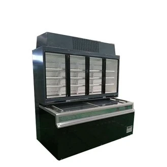 Customized Commercial Display Freezer 3 Door Air Curtain Cabinet Upright Open Chiller Display