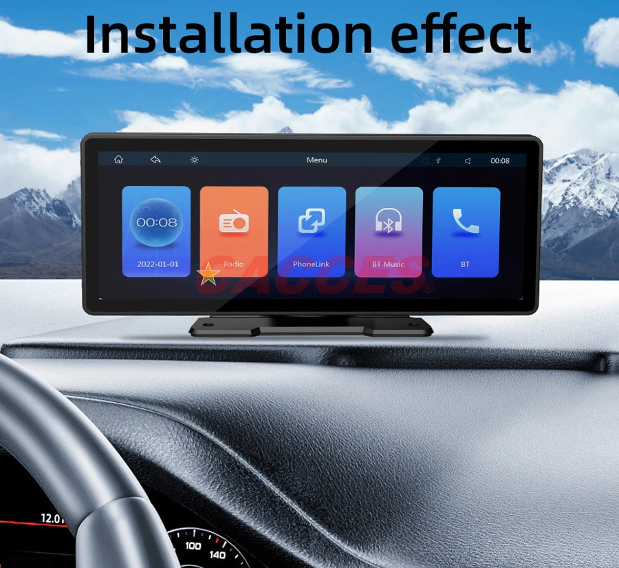 Wireless Apple Carplay Portable Car Stereo Android Auto,9.3in IPS Touchscreen Portable Car Radio Receiver W/Bluetooth GPS Rear Backup Camera Car Monitor Display