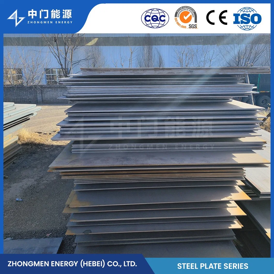 L'énergie Zhongmen Acier laminé à chaud les prix de la Chine plaque en acier au carbone AISI 1026 9m de la Fabrication de matériel Q275X Go noir de carbone standard DIN Plaque en acier de construction