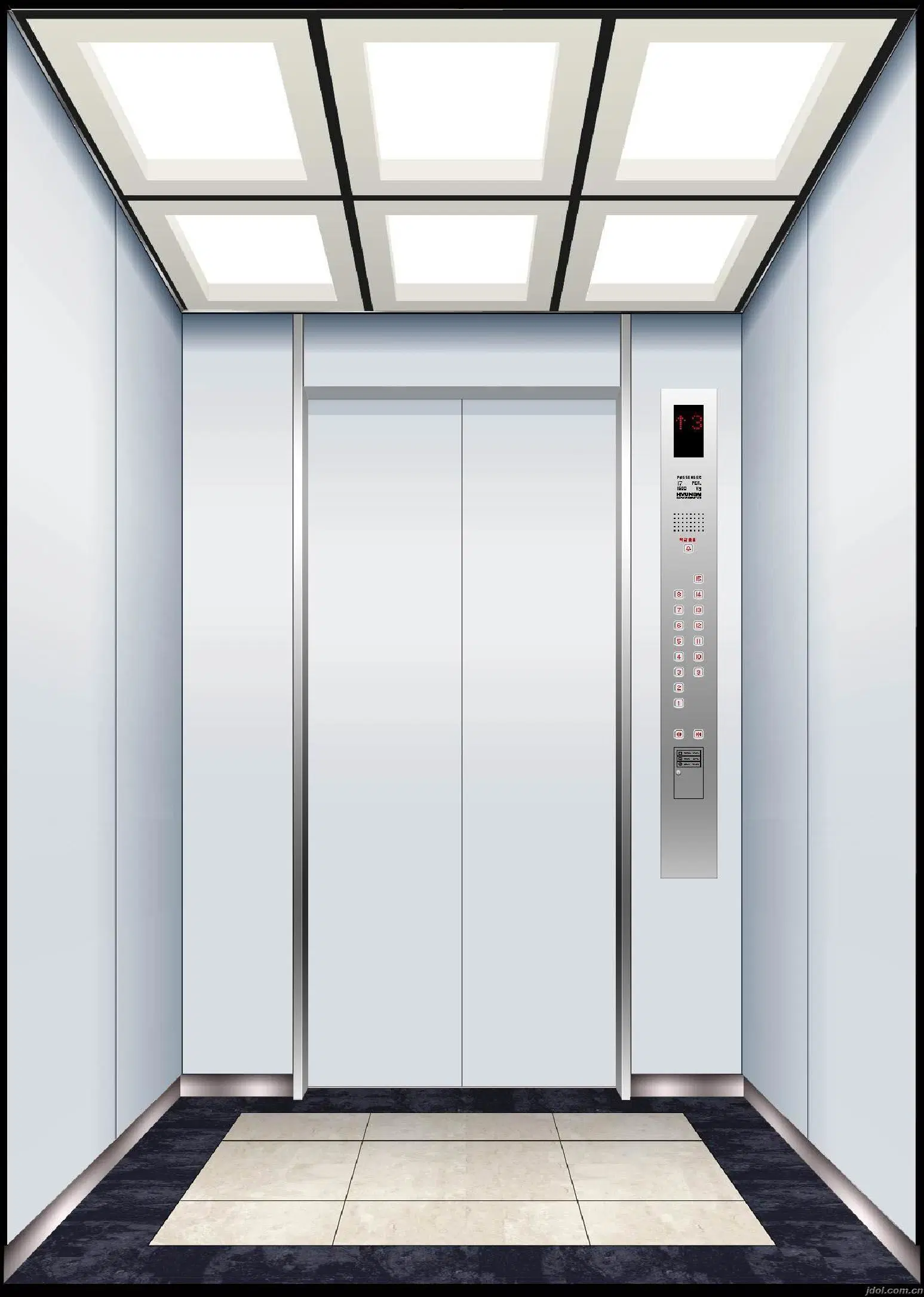 FUJI Hot Sale Elevator Hairline Panoramic Freight 630kg Hospital Observation Lift