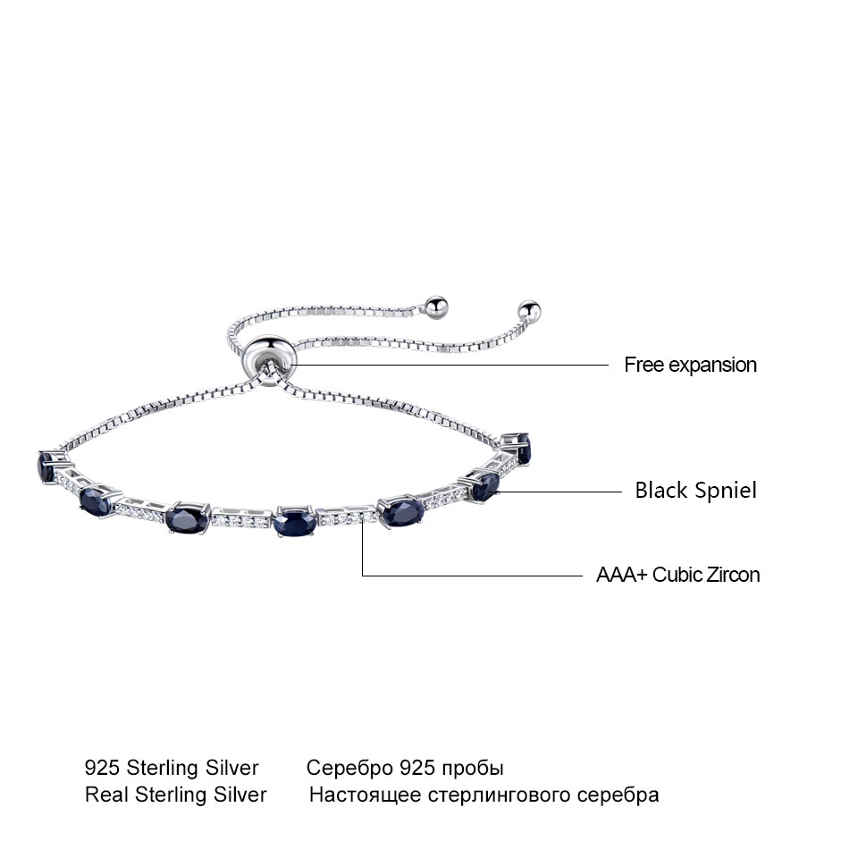 2.45 Carats Classic Luxury Natural Black Spinel Ladies Bracelet