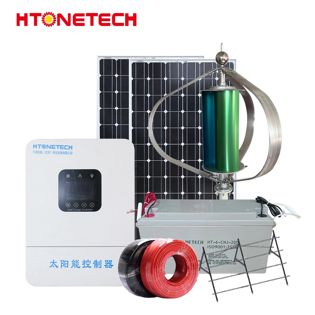 Htonetech Monocrystalline Solar Panels 450W sistema de Energía Solar 10K China Sistemas híbridos de viento y energía eléctrica solar 10KW con 1,5 Kilovatios aerogenerador