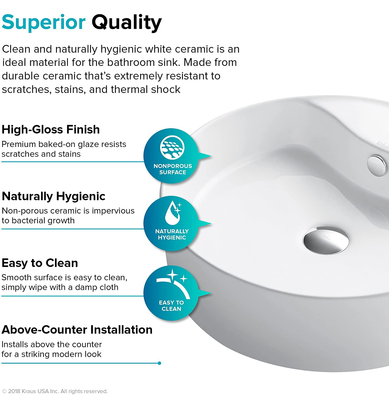 Aquacubic High quality/High cost performance Factory Price Fashionable Round Bathroom Ceramic Countertop Wash Basin