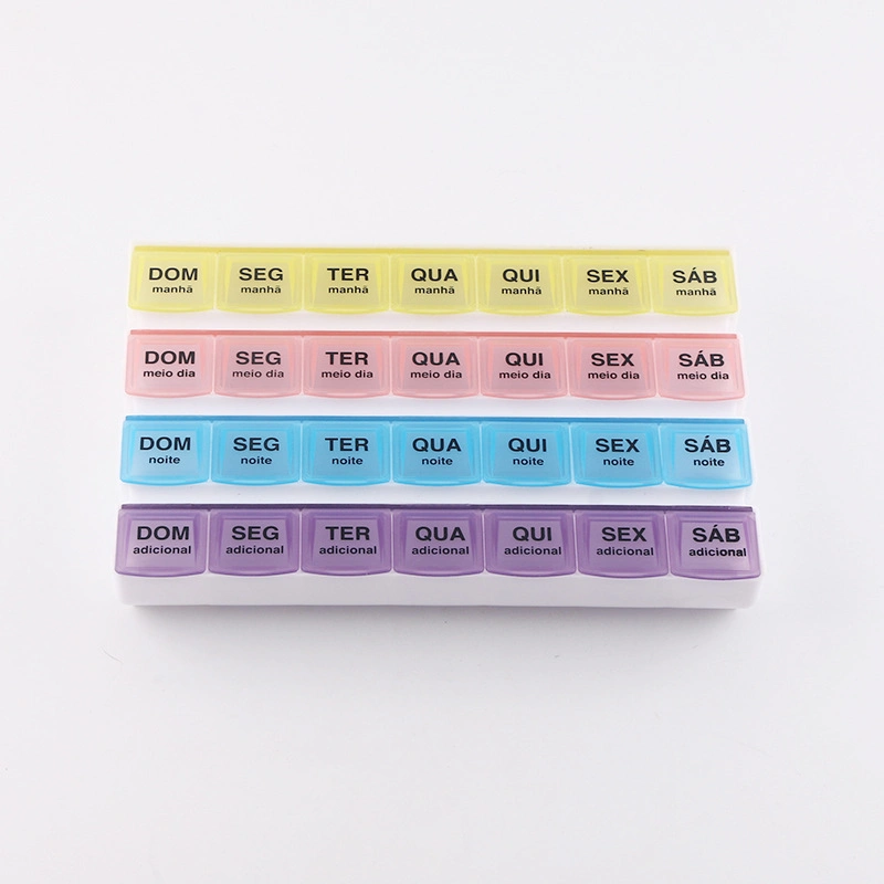 Eco-friendly Pill Organizer Rectangular 28 Grid Large Capacity Medicine Box Storage Pills Cases Container Pill Box Monthly