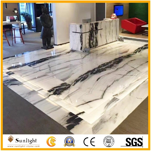 Polished Bianco Panda White Marble, White Marble Granite Stone Kitchen/Bar Counter Top