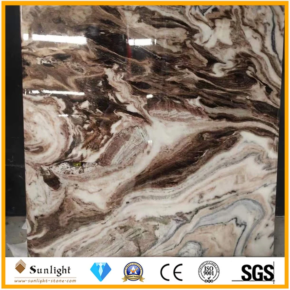 China paisaje natural de la pintura piso de piedra de mármol marrón Azulejos baño