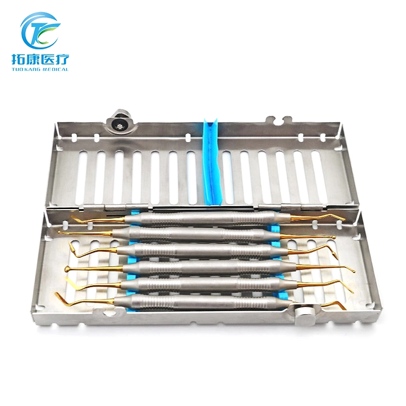 Stainless Steel Dental Sterilization Box Cassette Tray for Dental Instruments Sterilizer Box 6 PCS/Kit