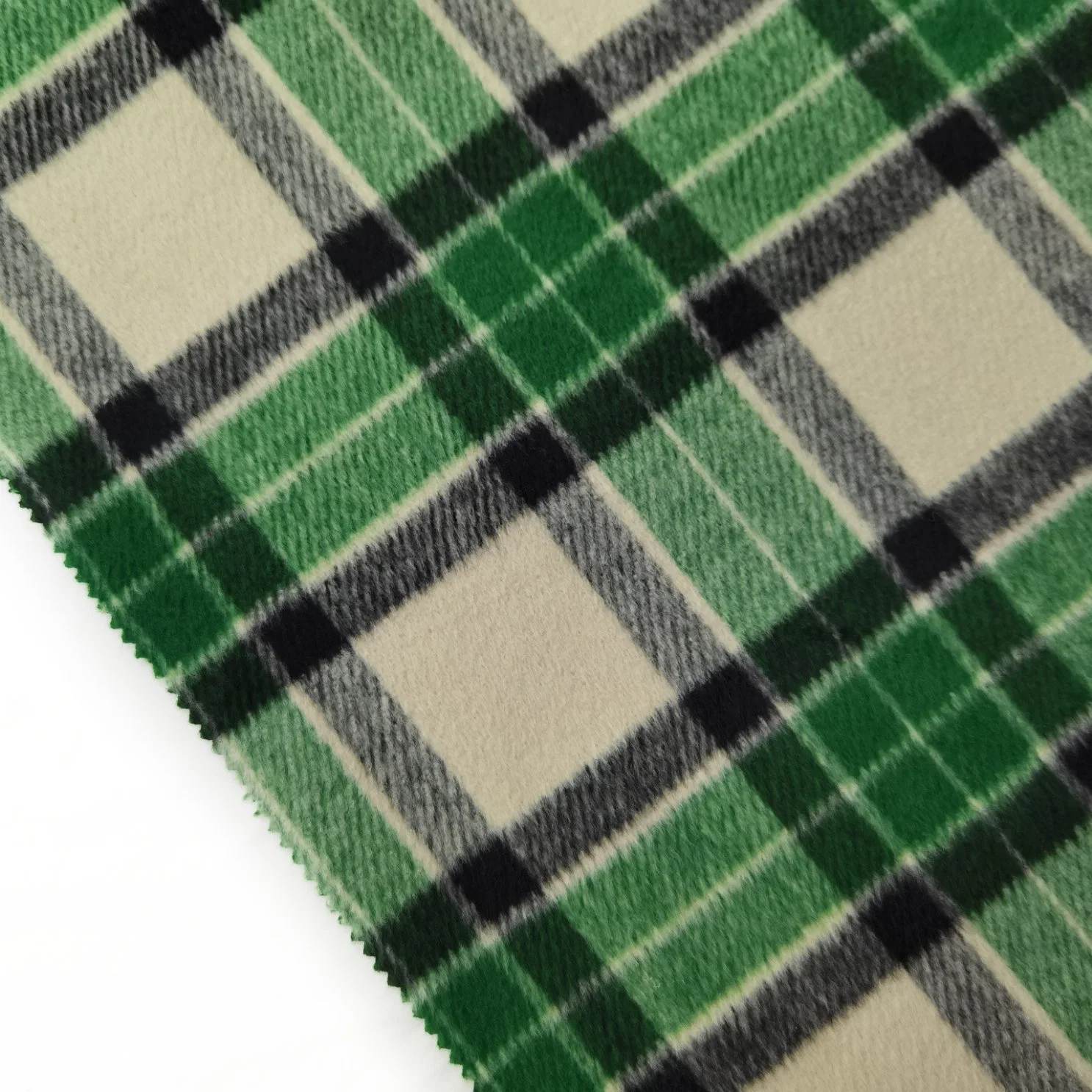 Shirt Soft Touch Anti Pill Plaid Check Fleece Wool Like Knit Brush Fabric