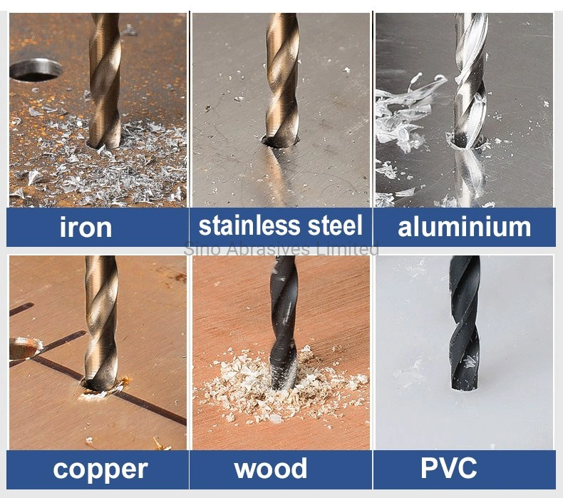 DIN338 M2 de terreno totalmente Cobalto HSS Torça Empreiteiro Broca com haste reta para perfurar metal em aço inoxidável