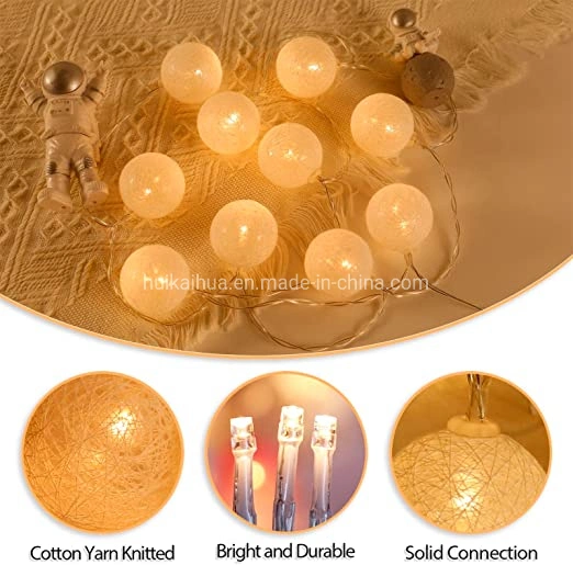 Cotton Balls LED Fairy String Lights Garlands Christmas Tree Decorations Wedding Home Garden Decor