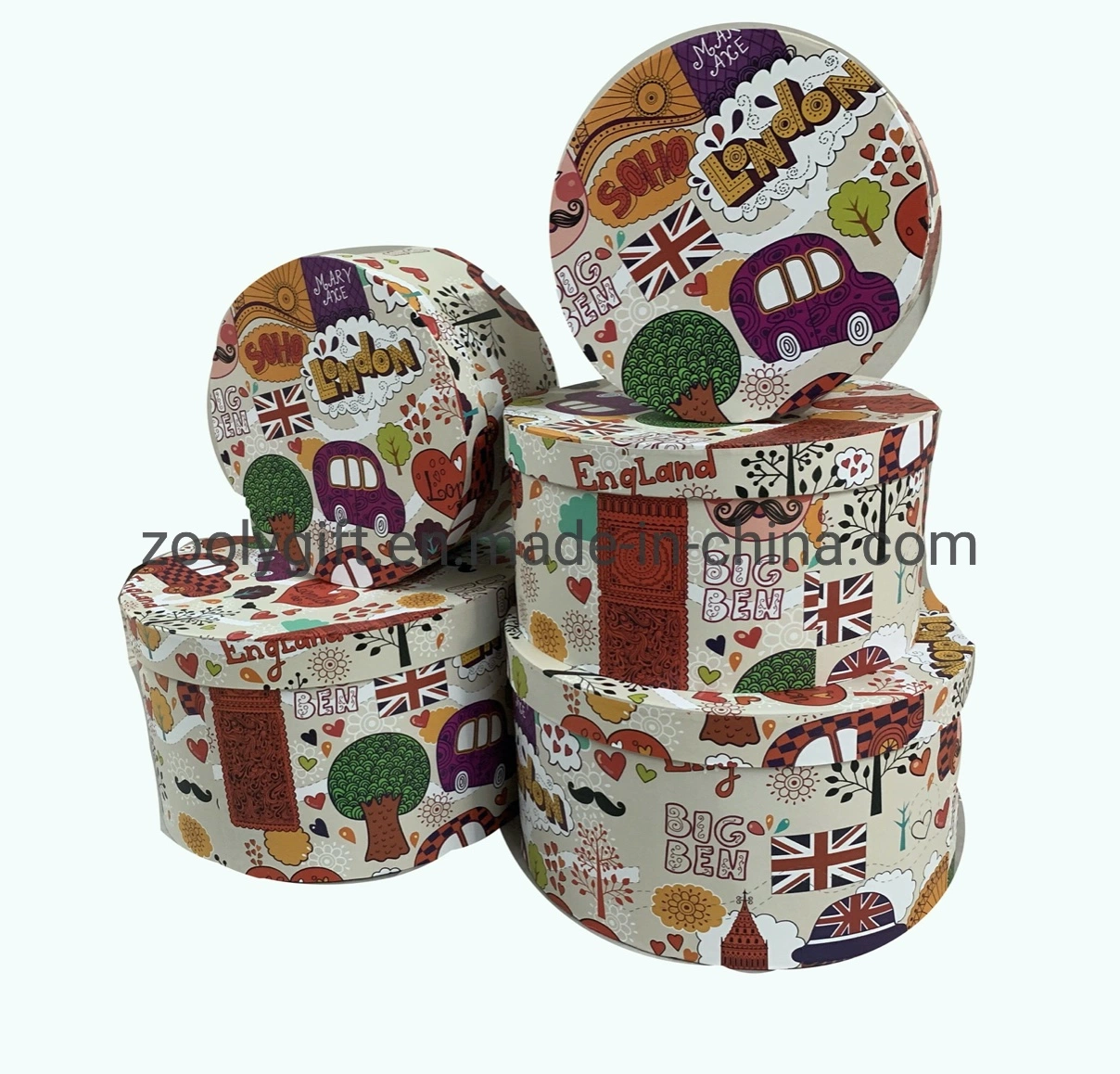 Custom &#160; Printing Paper Cardboard Gift Packing Round Boxes Home Decoration Round Storage Box