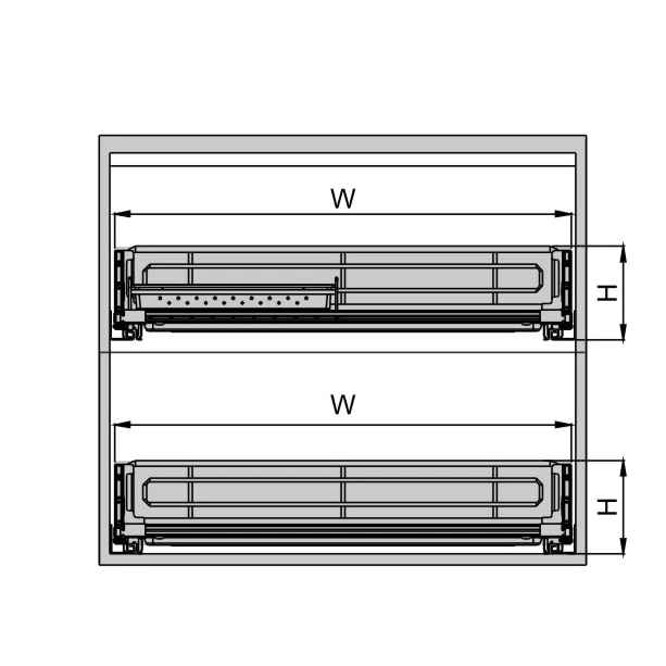 Aluminium Frame Tempered Glass Kitchen Storage 3&4 Side Pull out Basket