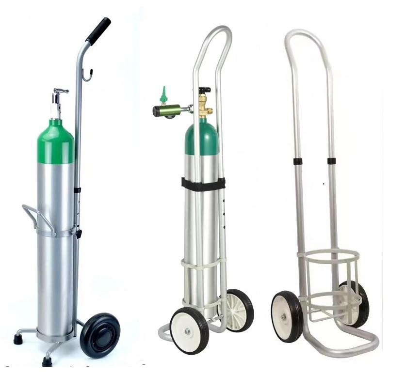 2/4/6/8/10L Portable Medical Hospital Adjustable Oxygen Bottle Tank Cylinder Trolley Cart