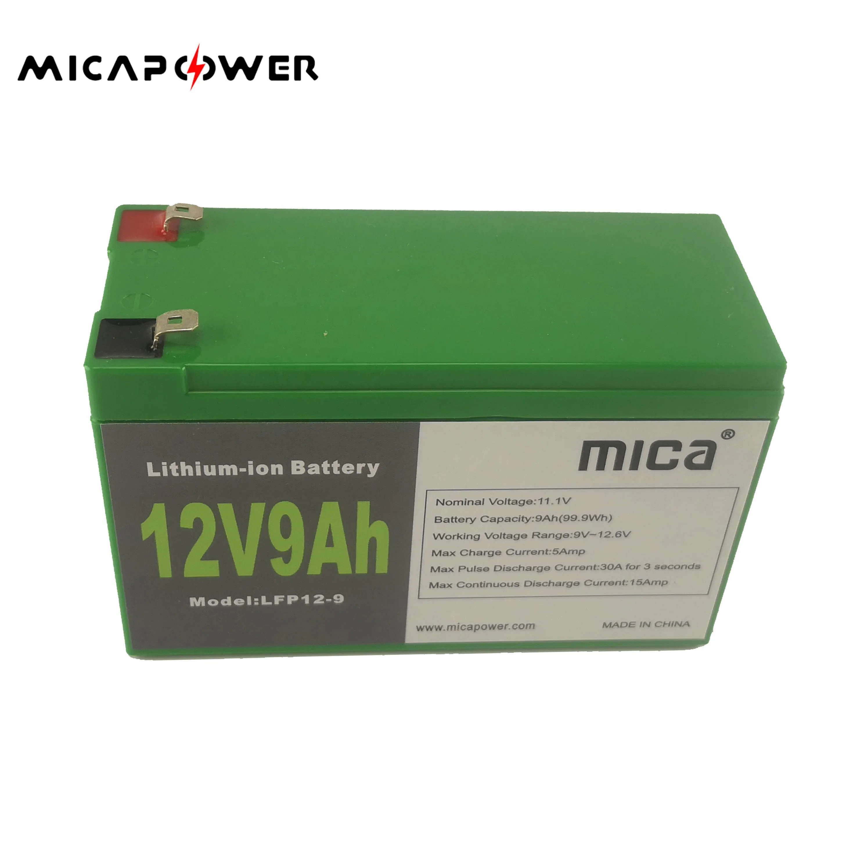 Mica 12V 9ah 1kwh Lead Acid Batteries Rechargeable Lithium Ion Battery